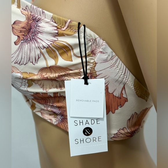 Shade & Shore Cream Floral Convertible Halter Bandeau Bikini Top 34D & 3… - Picture 7 of 10